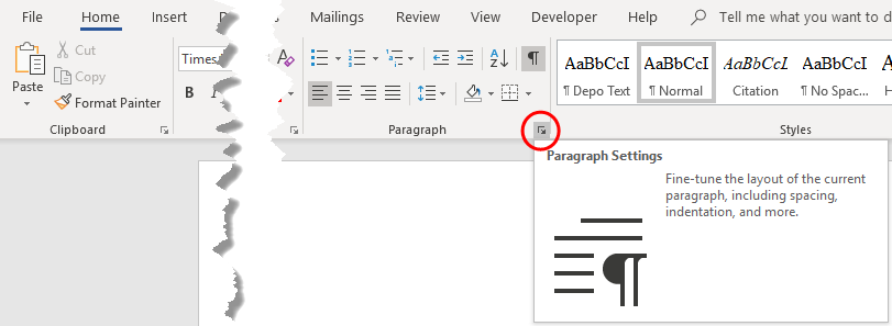 how to insert tabs in word 2016
